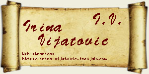 Irina Vijatović vizit kartica